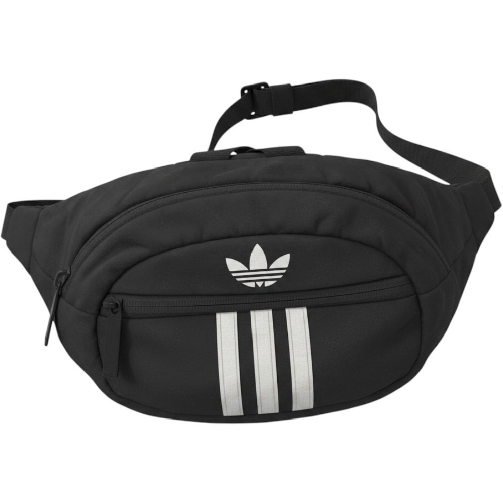 Adidas Originals Black Trefoil 3-Stripe Waist Bag Fanny Pack Crossbody 978626-A
